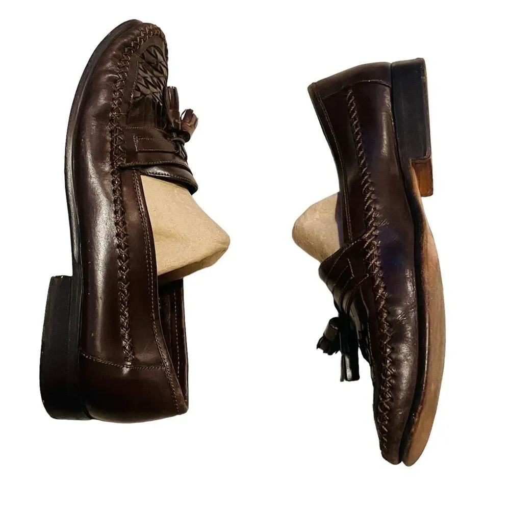Giorgio Brutini Brown Monocle Kiltie Tassel Loafers - Size 8.5.